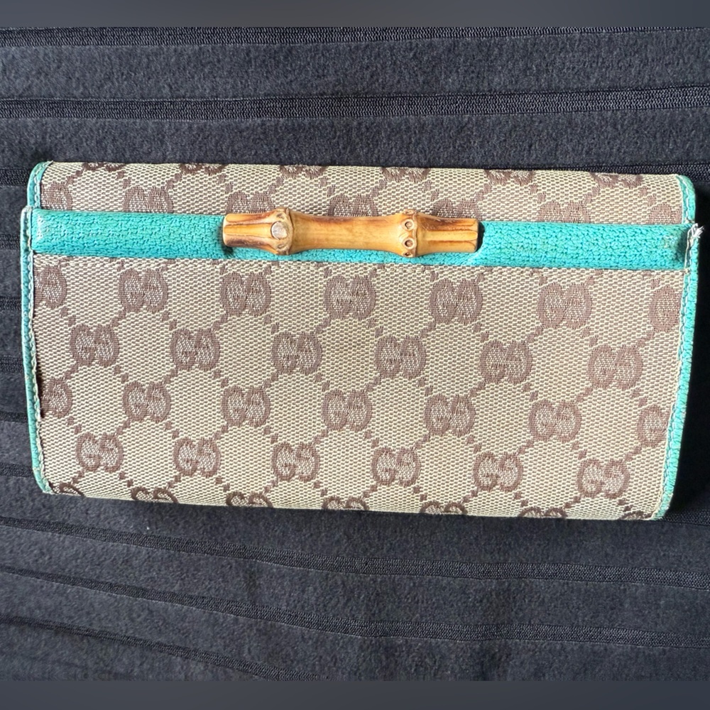 Gucci Brown and Teal Wallet